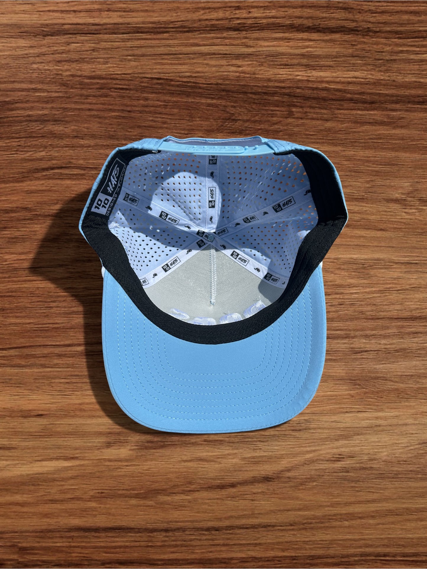 Baby Blue Hat w/ White Embroidery