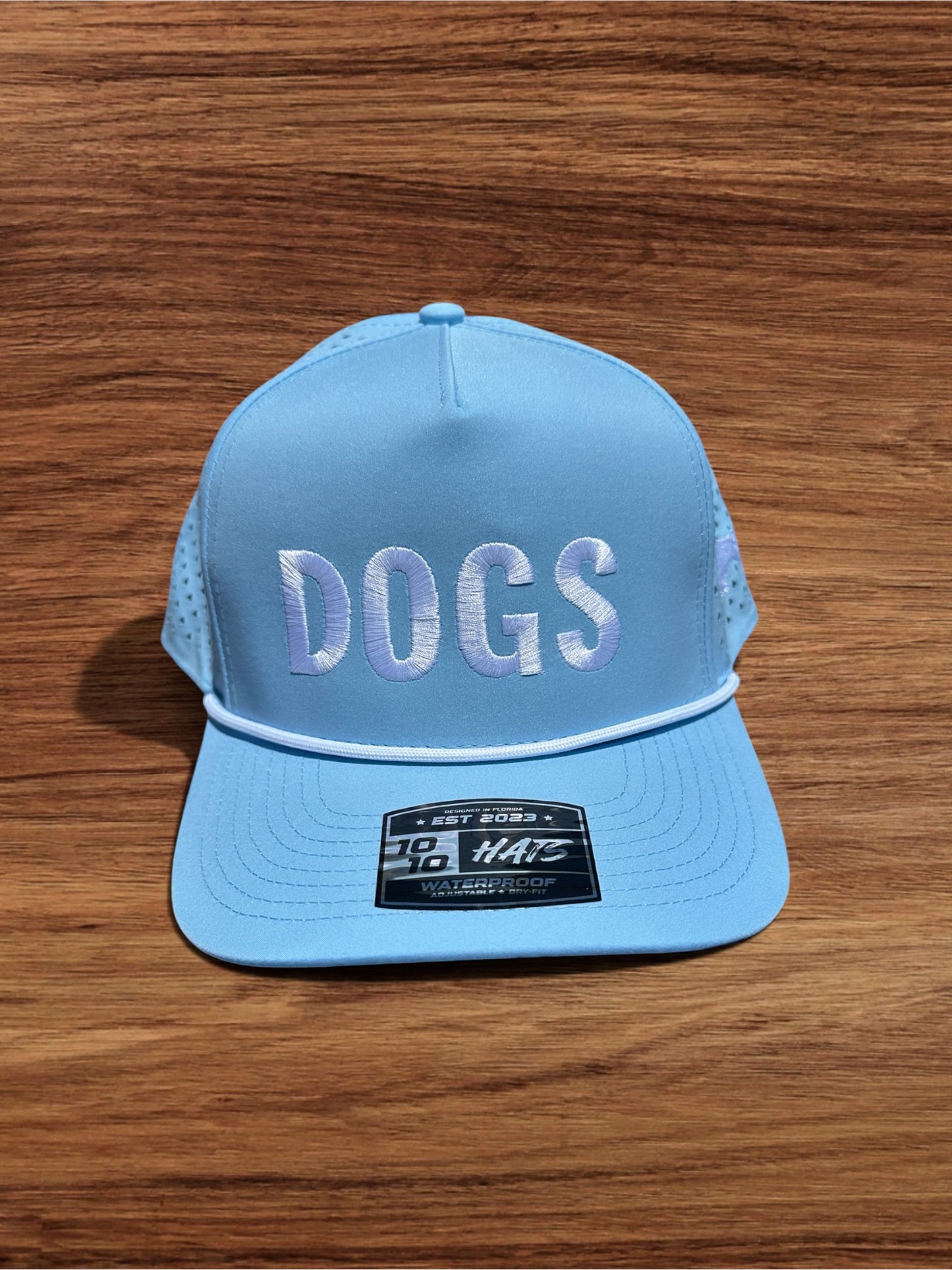 Baby Blue Hat w/ White Embroidery