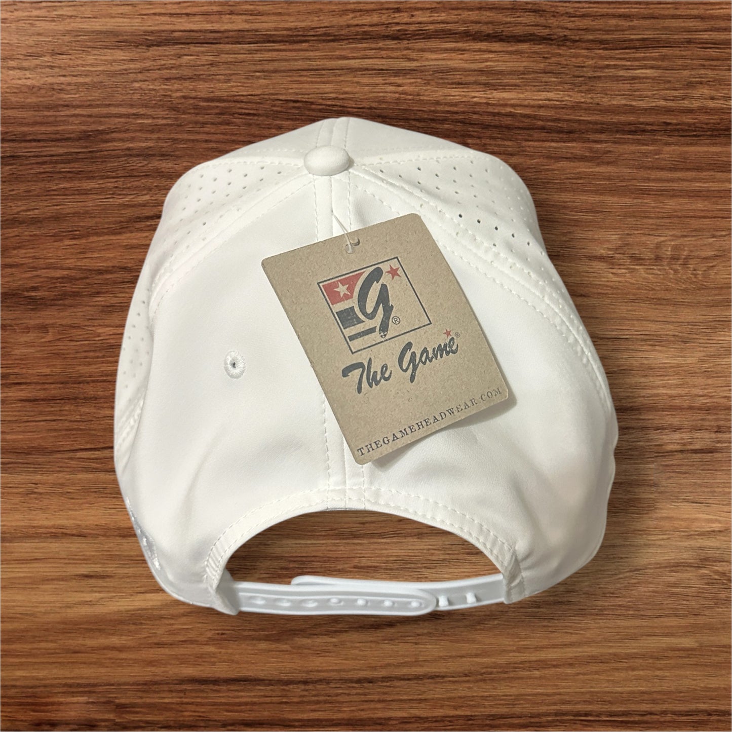 White Hat w/ Dark Green Embroidery