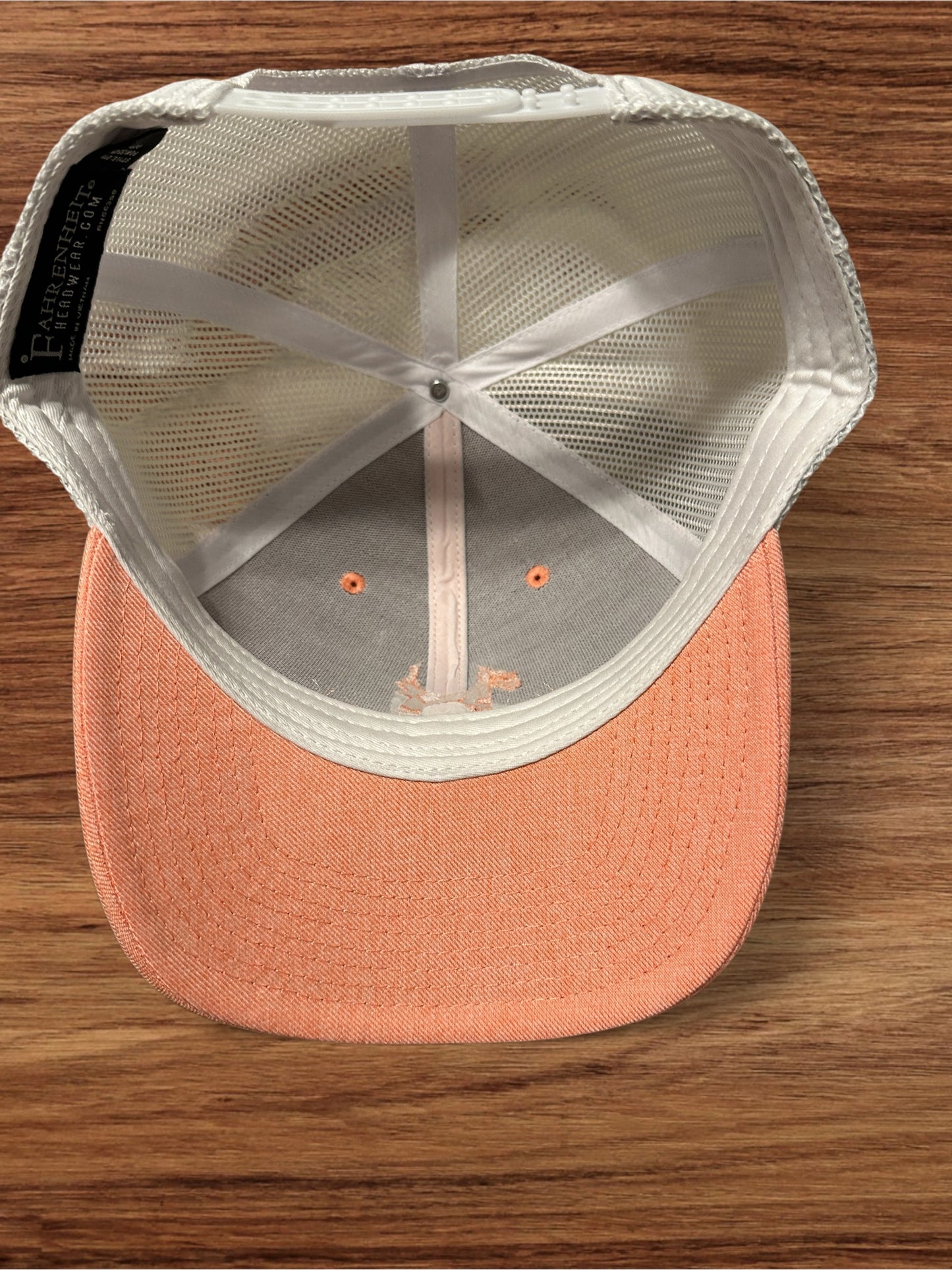 Salmon Hat w/ White Snap Back